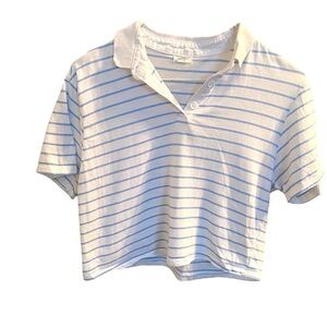 Garage Blue and White Striped Shirt XS